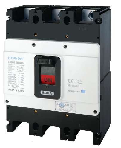 MCCB HYUNDAI 3P 700A 65kA ( HGM800S-F )